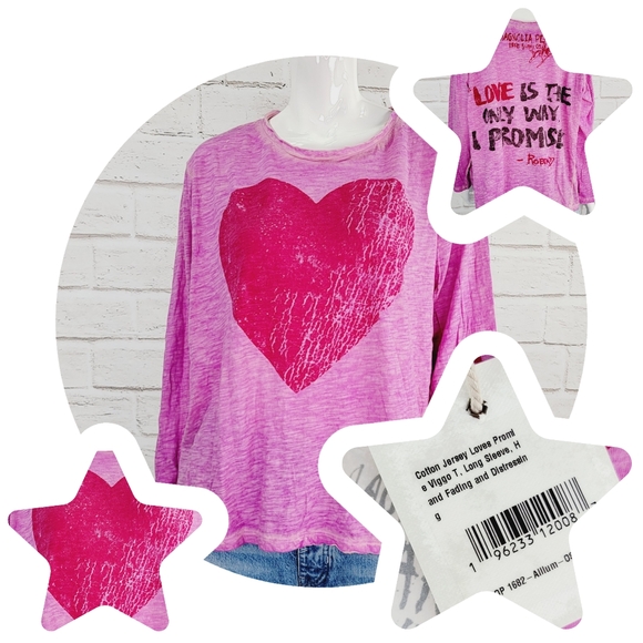 Magnolia Pearl Cotton Jersey Loves Promise Viggo T Top 1682! NWT! Boyfriend Cut - Picture 5 of 14